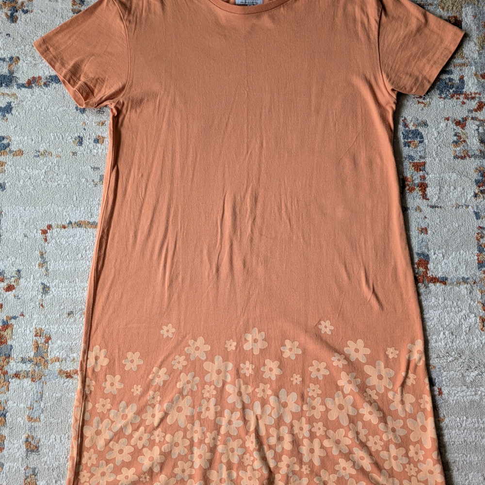 Orange Floral T-Shirt Dress